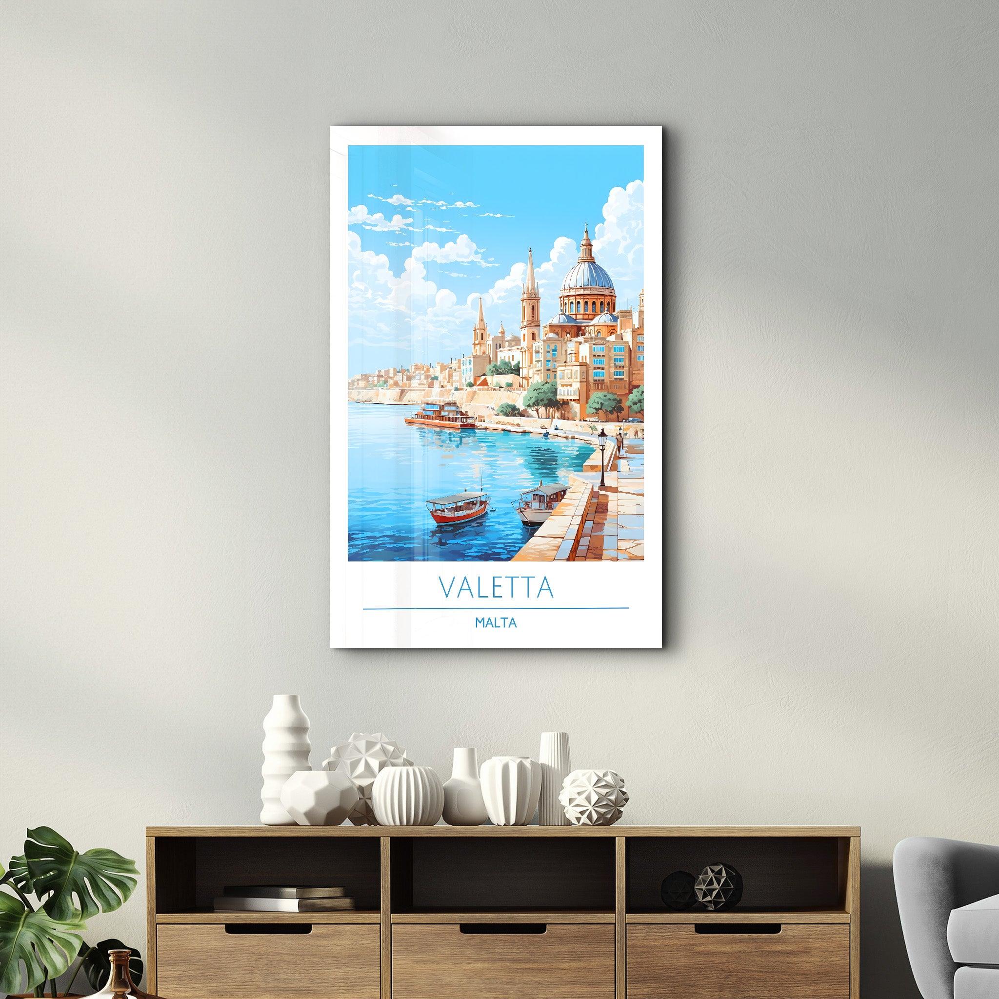 Valetta Malta-Travel Posters | Glass Wall Art - Artdesigna