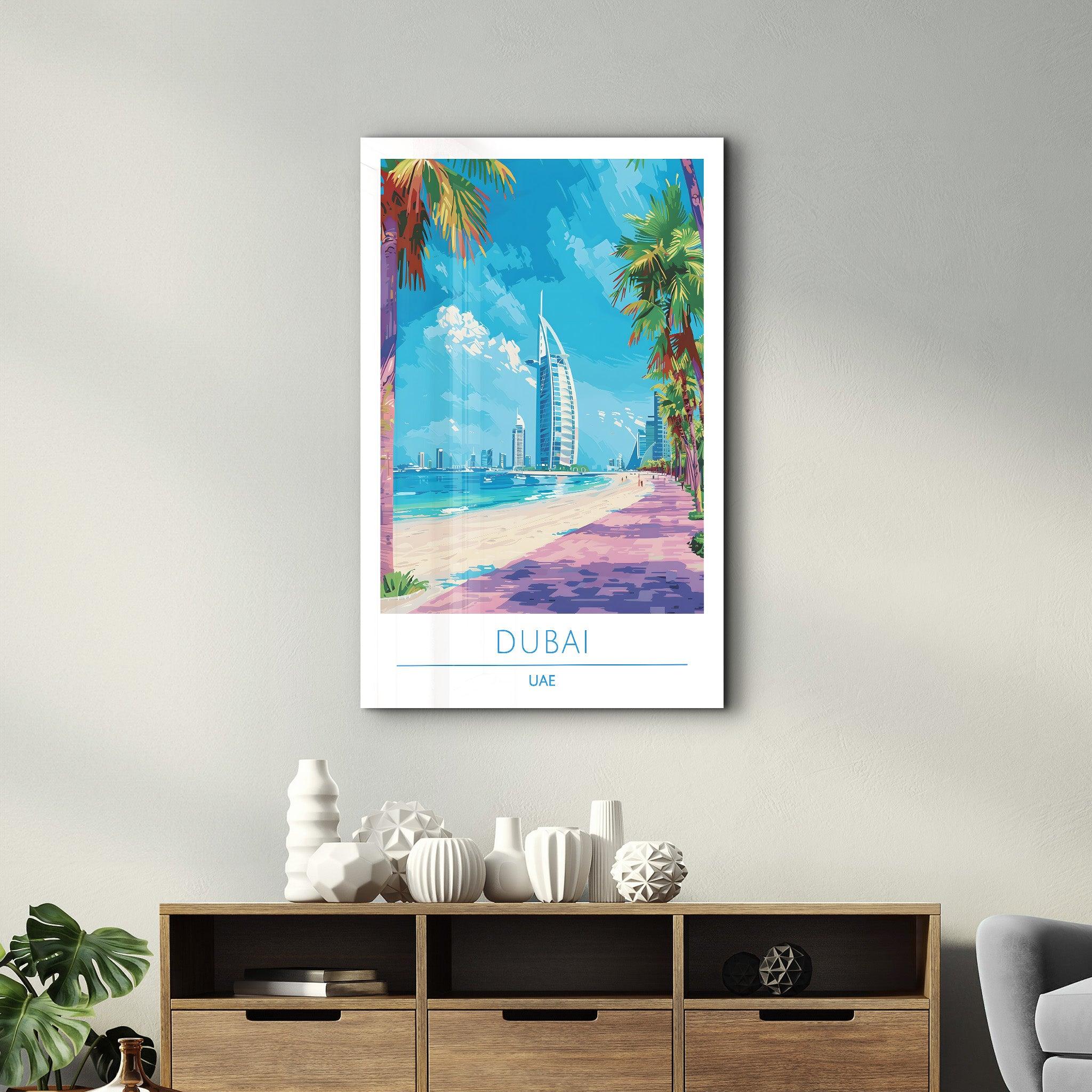 Dubai UAE-Travel Posters | Glass Wall Art - Artdesigna