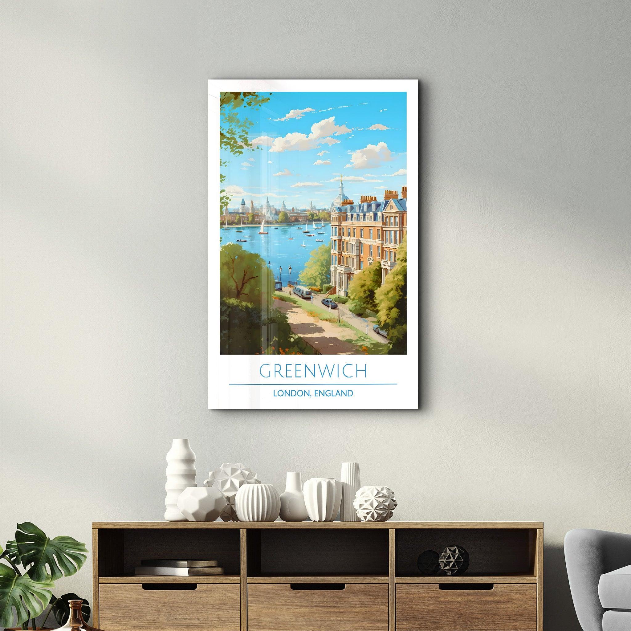 Greenwich-London England-Travel Posters | Glass Wall Art - Artdesigna