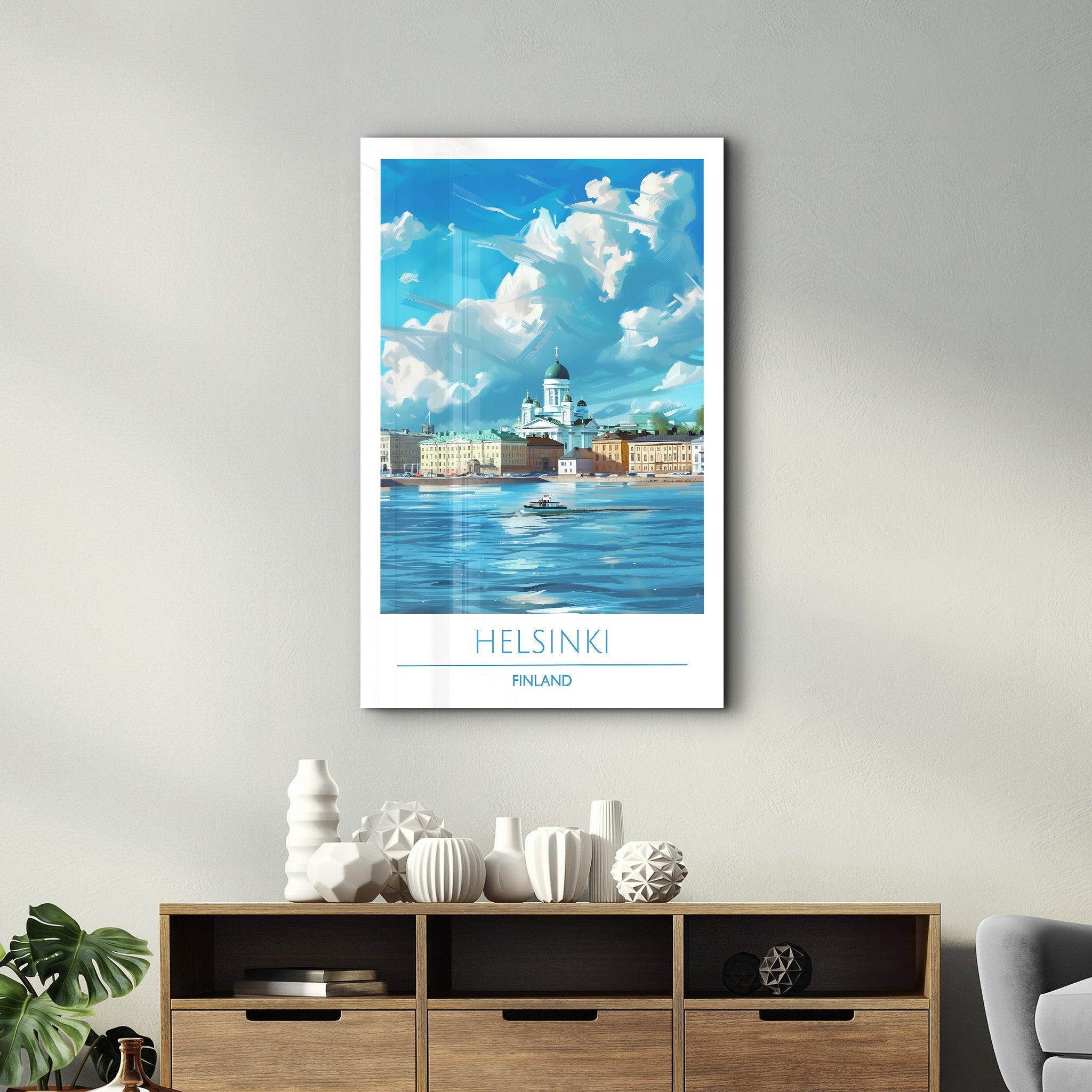 Helsinki Finland-Travel Posters | Glass Wall Art - Artdesigna