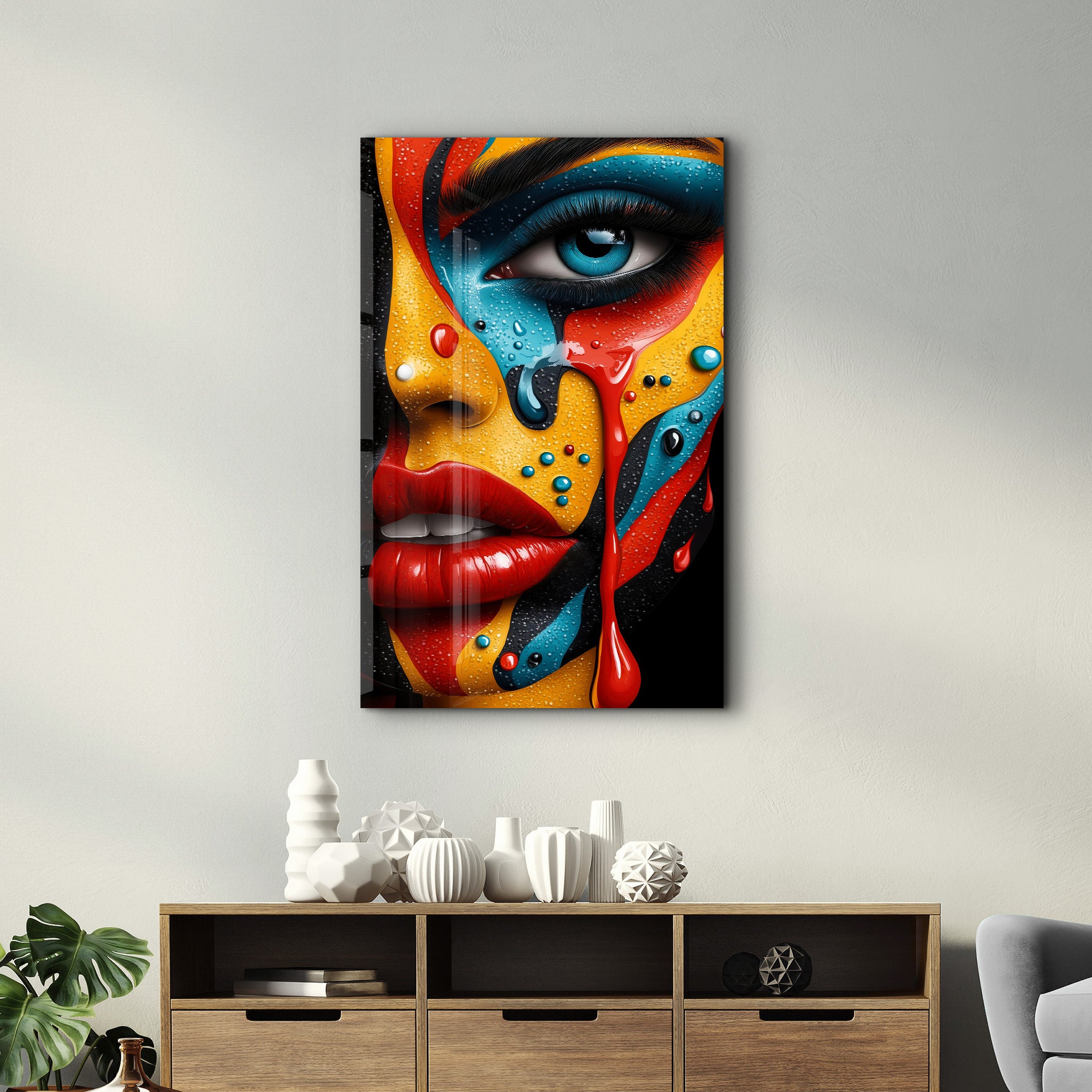 Paint Cry | Glass Wall Art