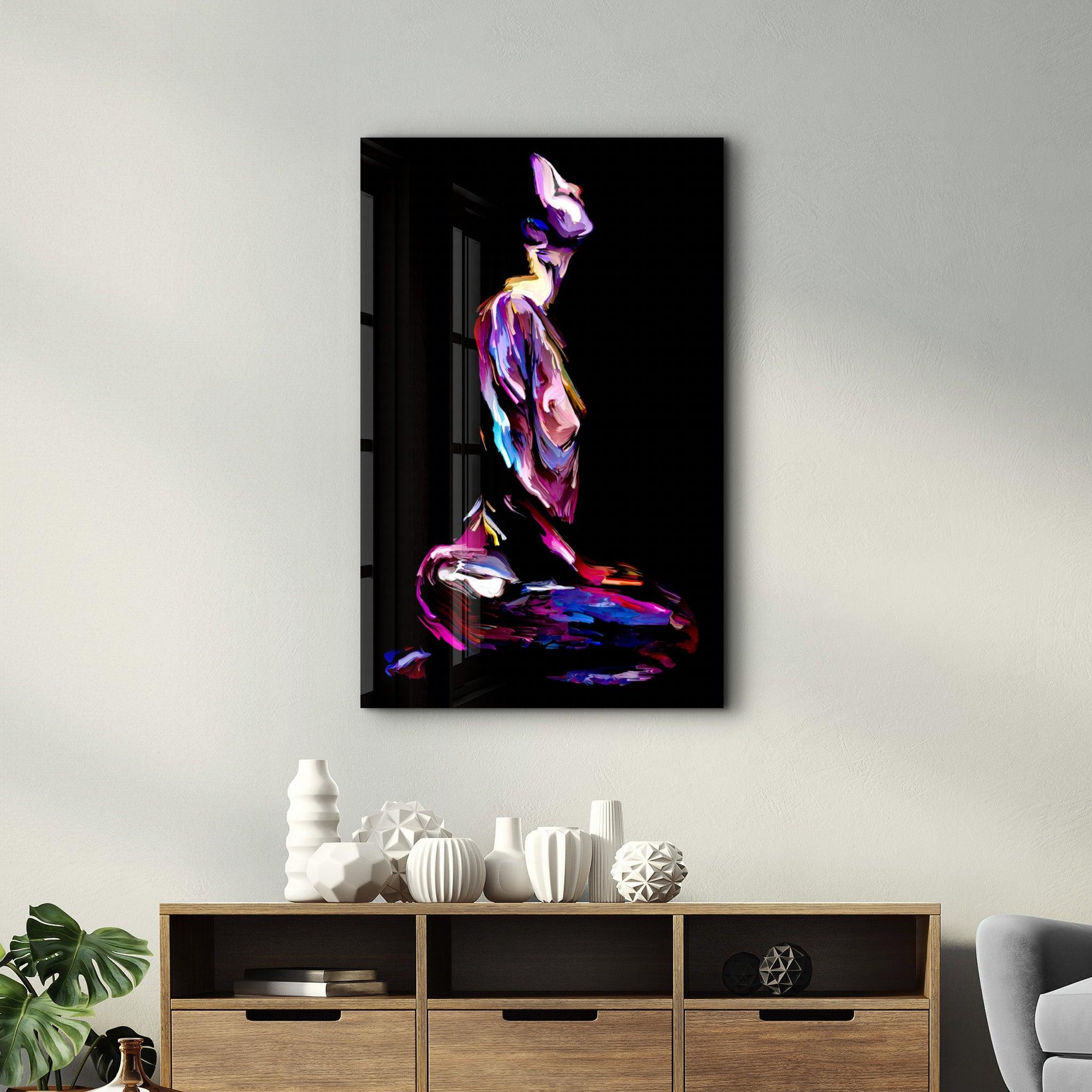 Yoga | Glass Wall Art - Artdesigna