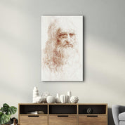 Leonardo da Vinci's Self-portrait (1512) | Glass Wall Art - Artdesigna