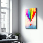 The Air Balloon | Glass Wall Art - Artdesigna