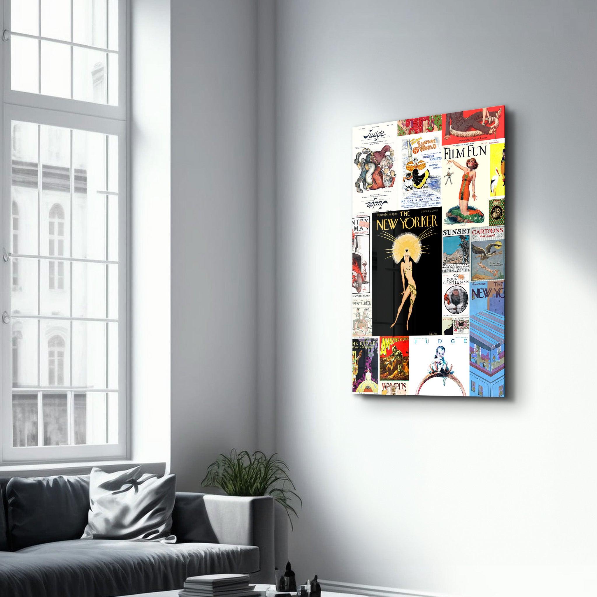 Retro Magazine Covers-9 - Glass Wall Art - Artdesigna