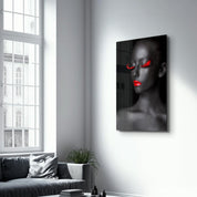 Red Expressions | Glass Wall Art - Artdesigna