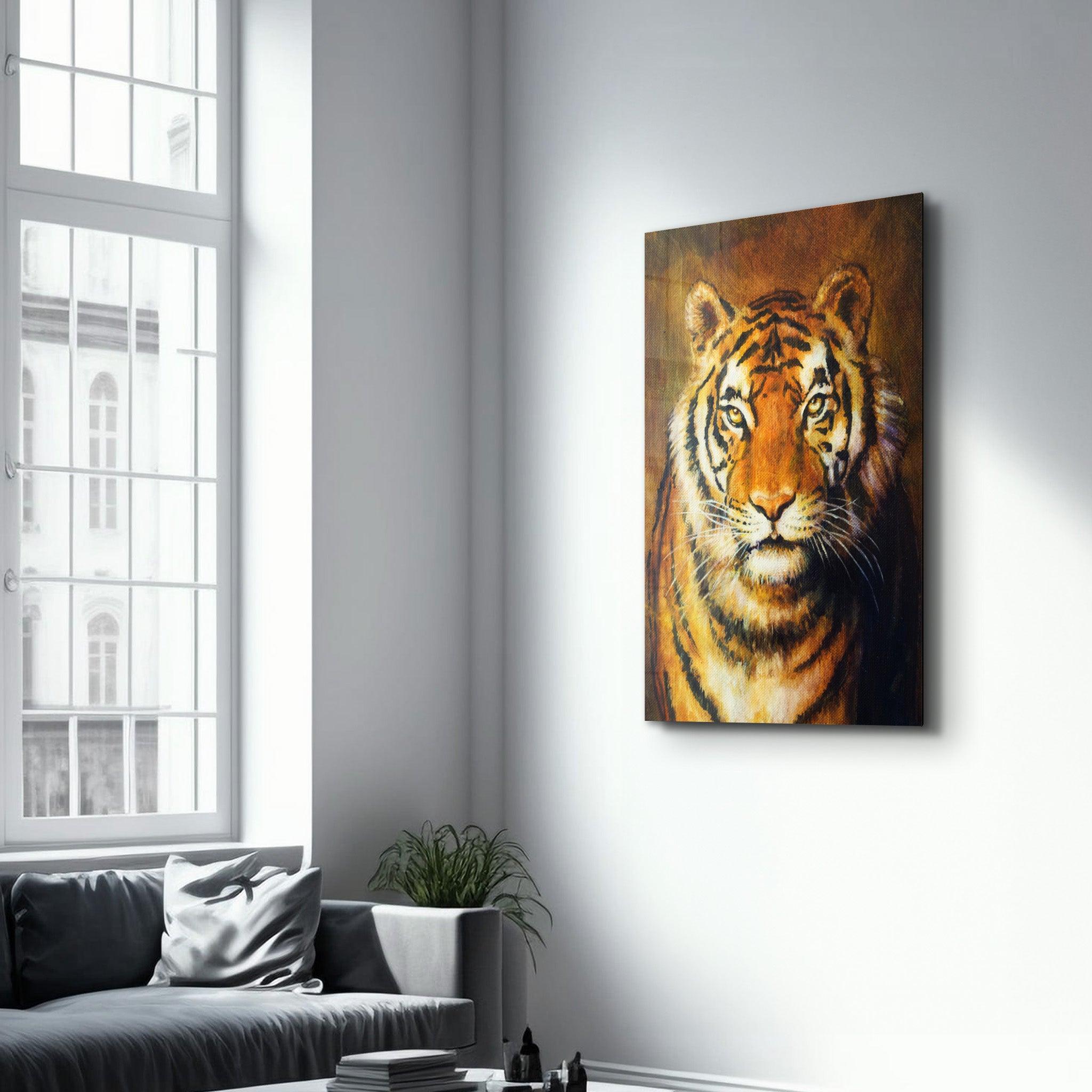 Tiger 5 | Glass Wall Art - Artdesigna