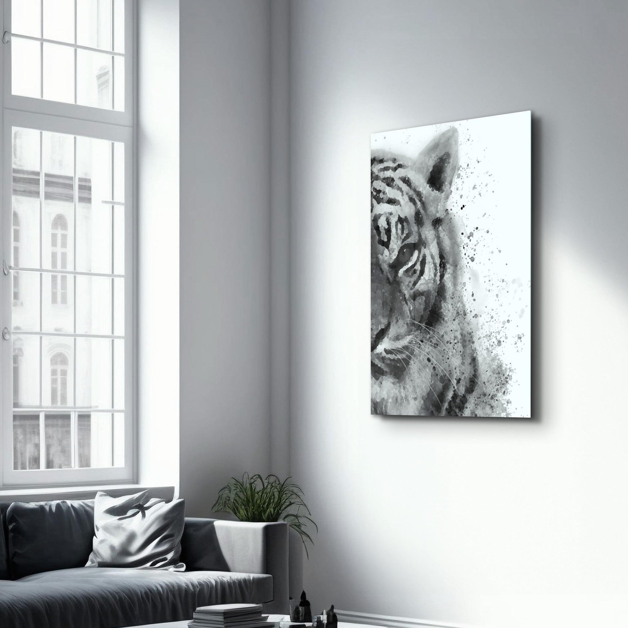 Tiger 6 | Glass Wall Art - Artdesigna