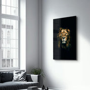 Wild Lion | Glass Wall Art - Artdesigna