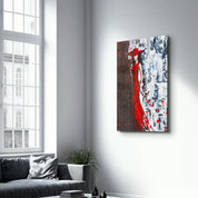 Lady in Red | Glass Wall Art - Artdesigna