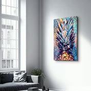 Pineapple V2 | Glass Wall Art - Artdesigna