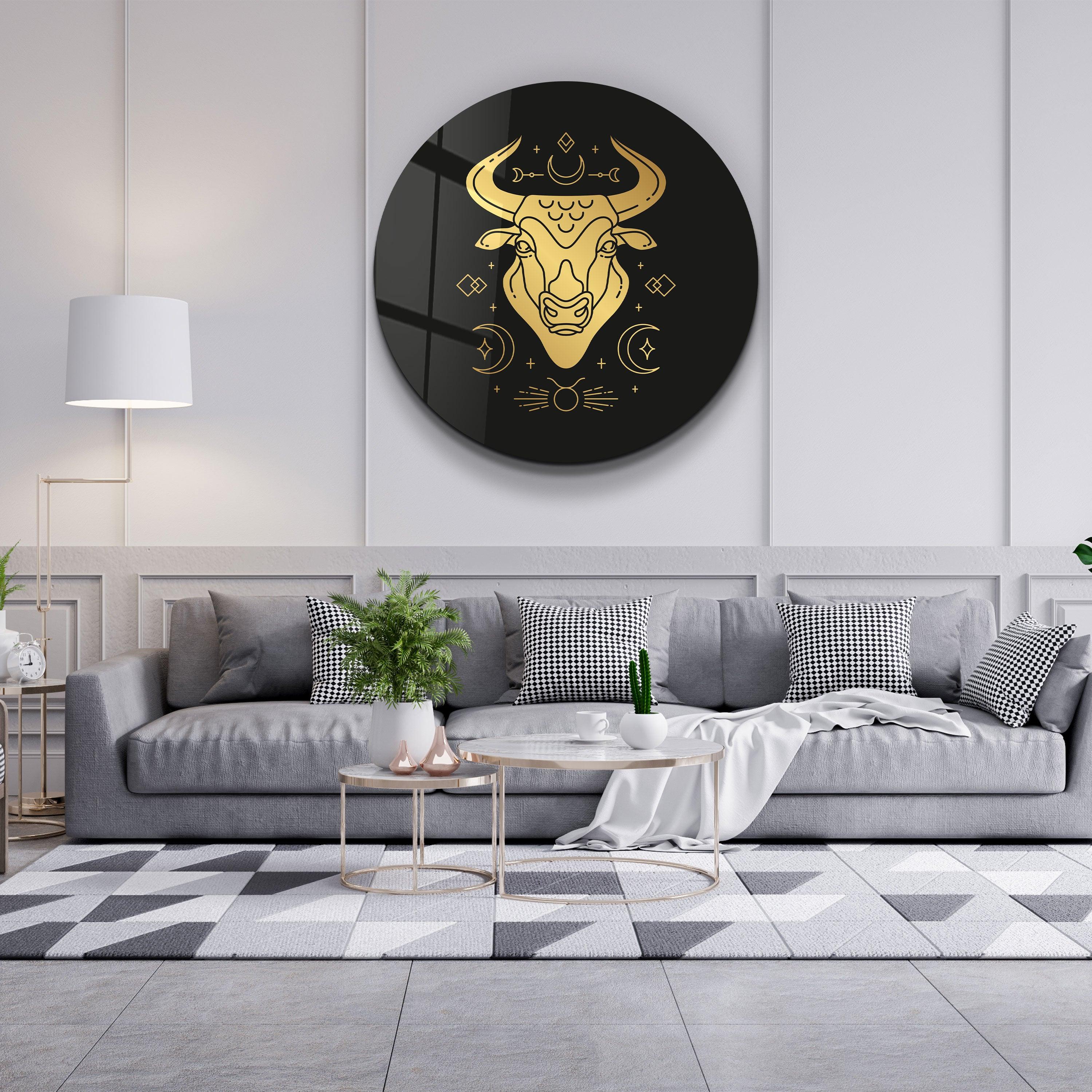 Zodiac Symbols - Rounded Glass Wall Art - Artdesigna