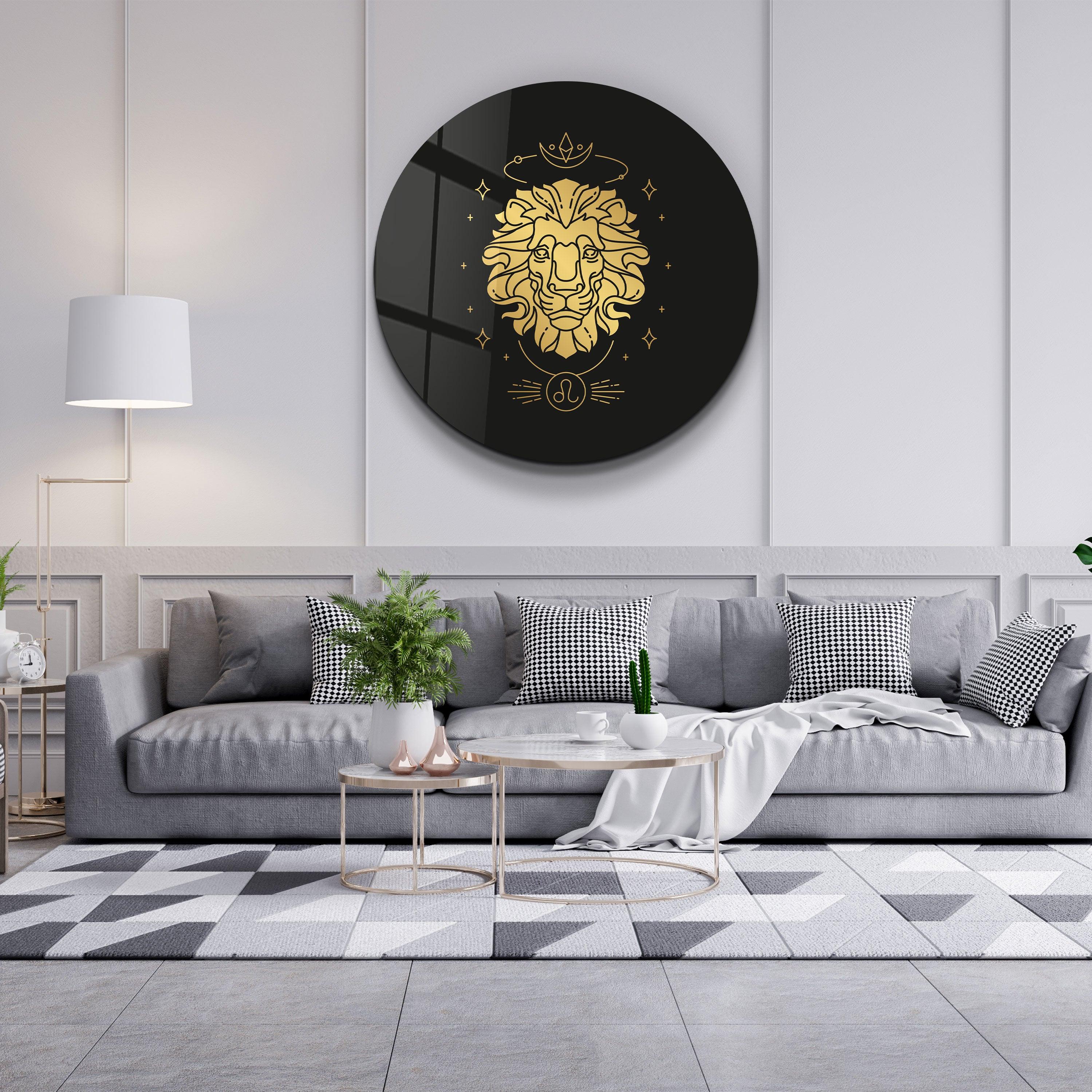 Zodiac Symbols - Rounded Glass Wall Art - Artdesigna