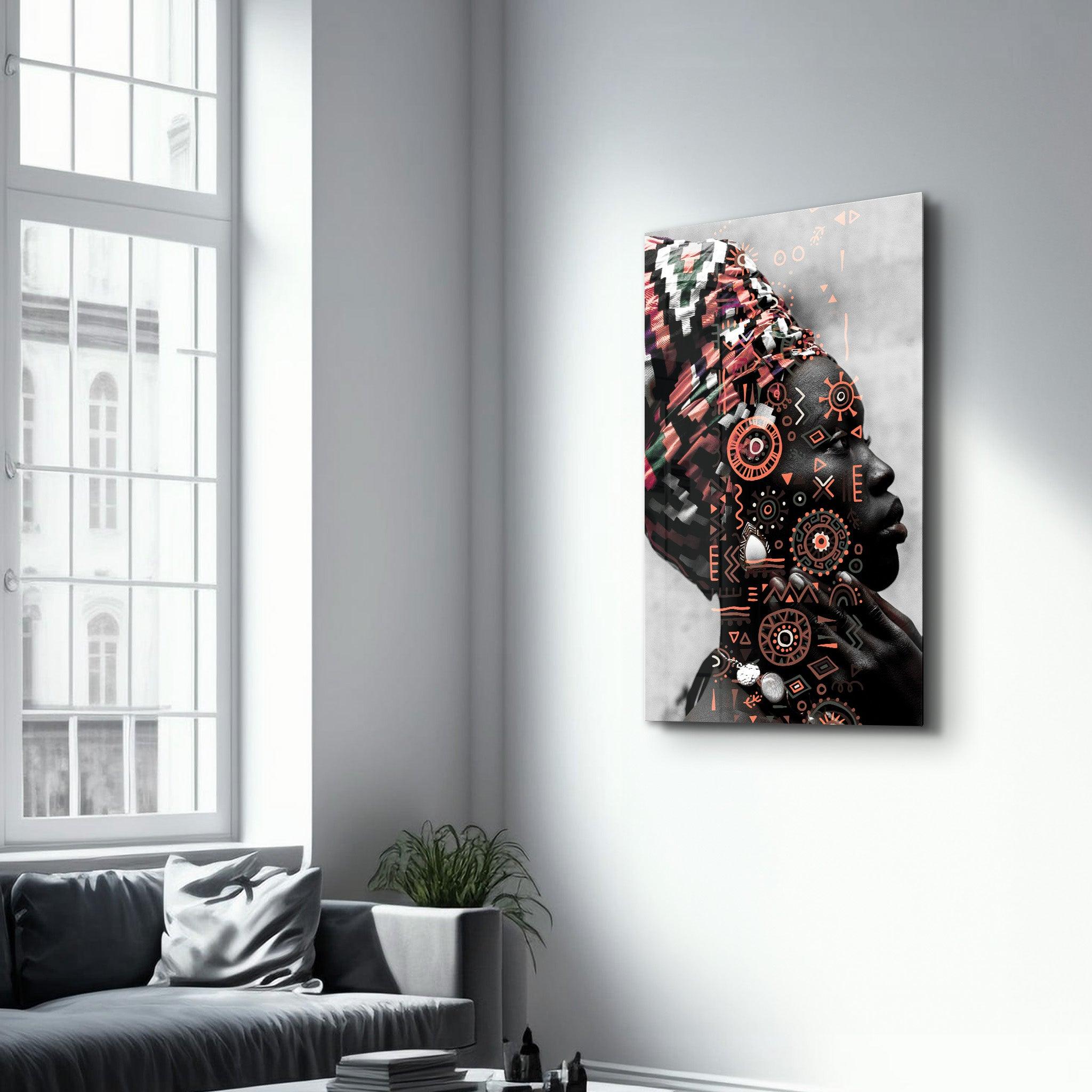 African Queen | Glass Wall Art - Artdesigna