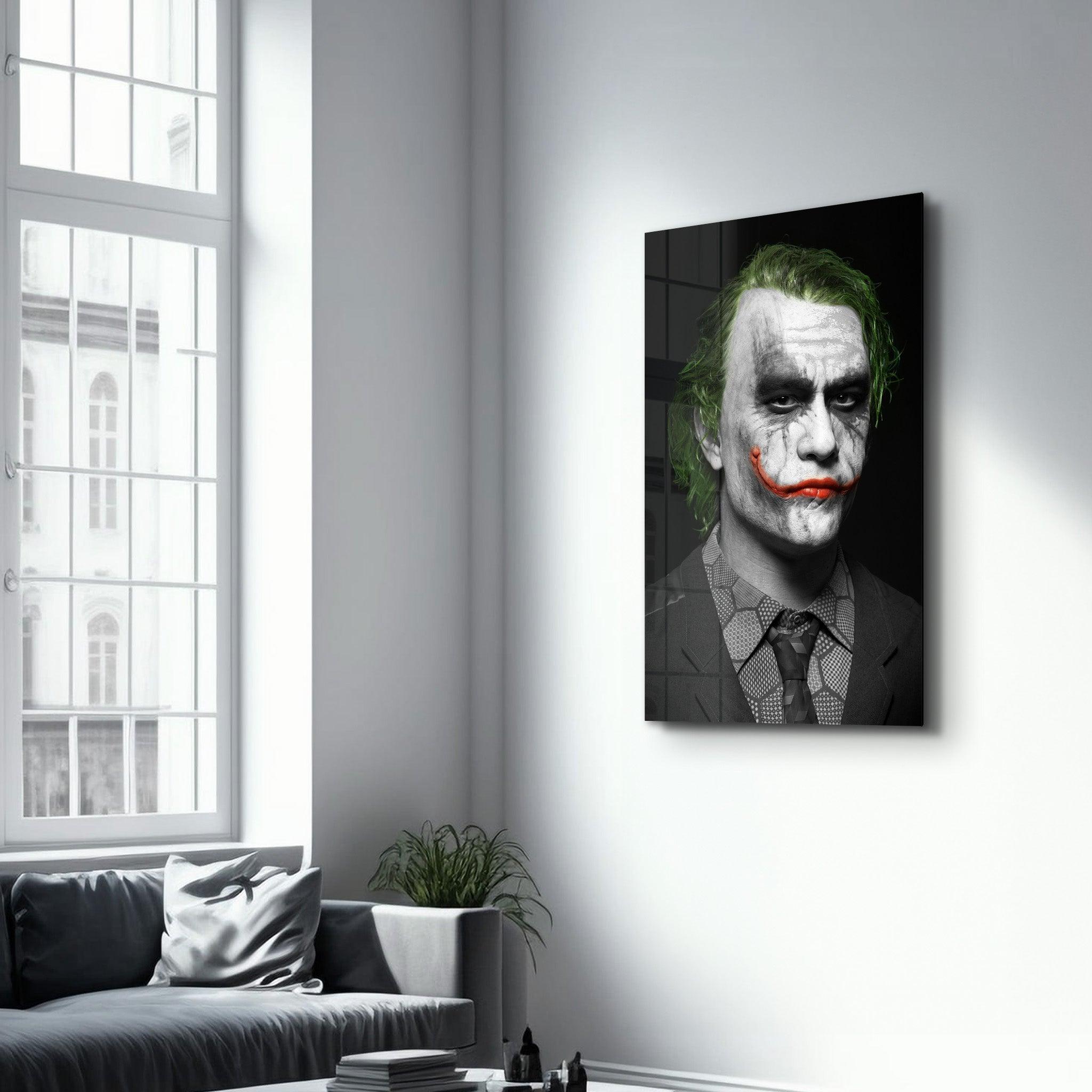 The Joker - Heath Ledger | Glass Wall Art - Artdesigna