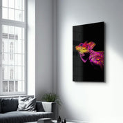 Iguana Magenta | Designer's Collection Glass Wall Art - Artdesigna