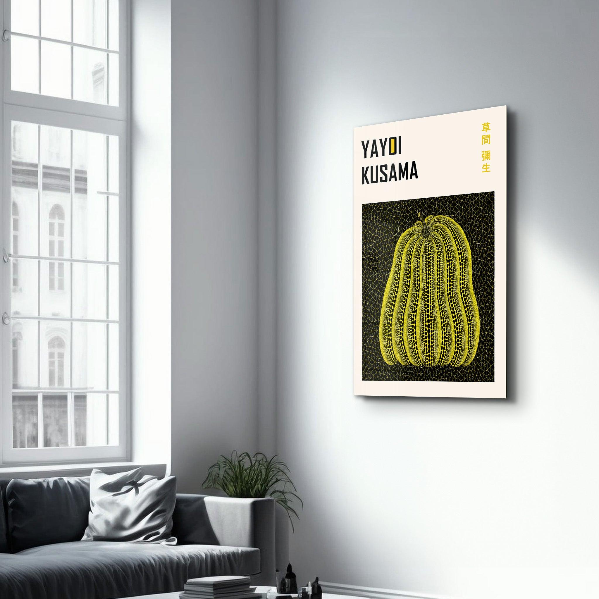 Yayoi Kusama - Pumpkin | Gallery Print Collection Glass Wall Art - Artdesigna