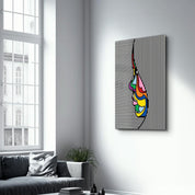 Lines and Face | Designer's Collection Glass Wall Art - Artdesigna