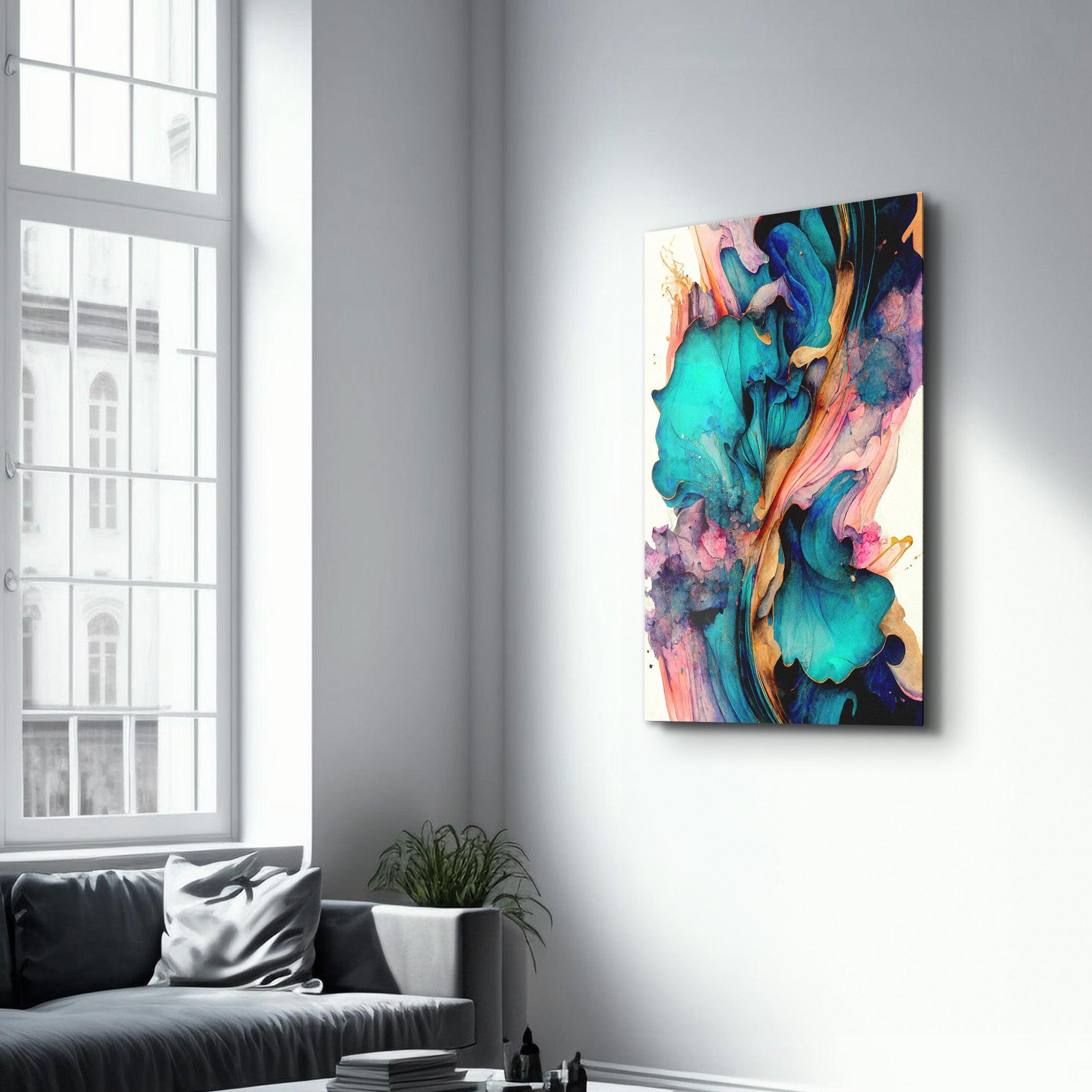 Colorwaves | Glass Wall Art - Artdesigna