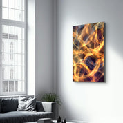 Flame Brush Strokes V2 | Glass Wall Art - Artdesigna