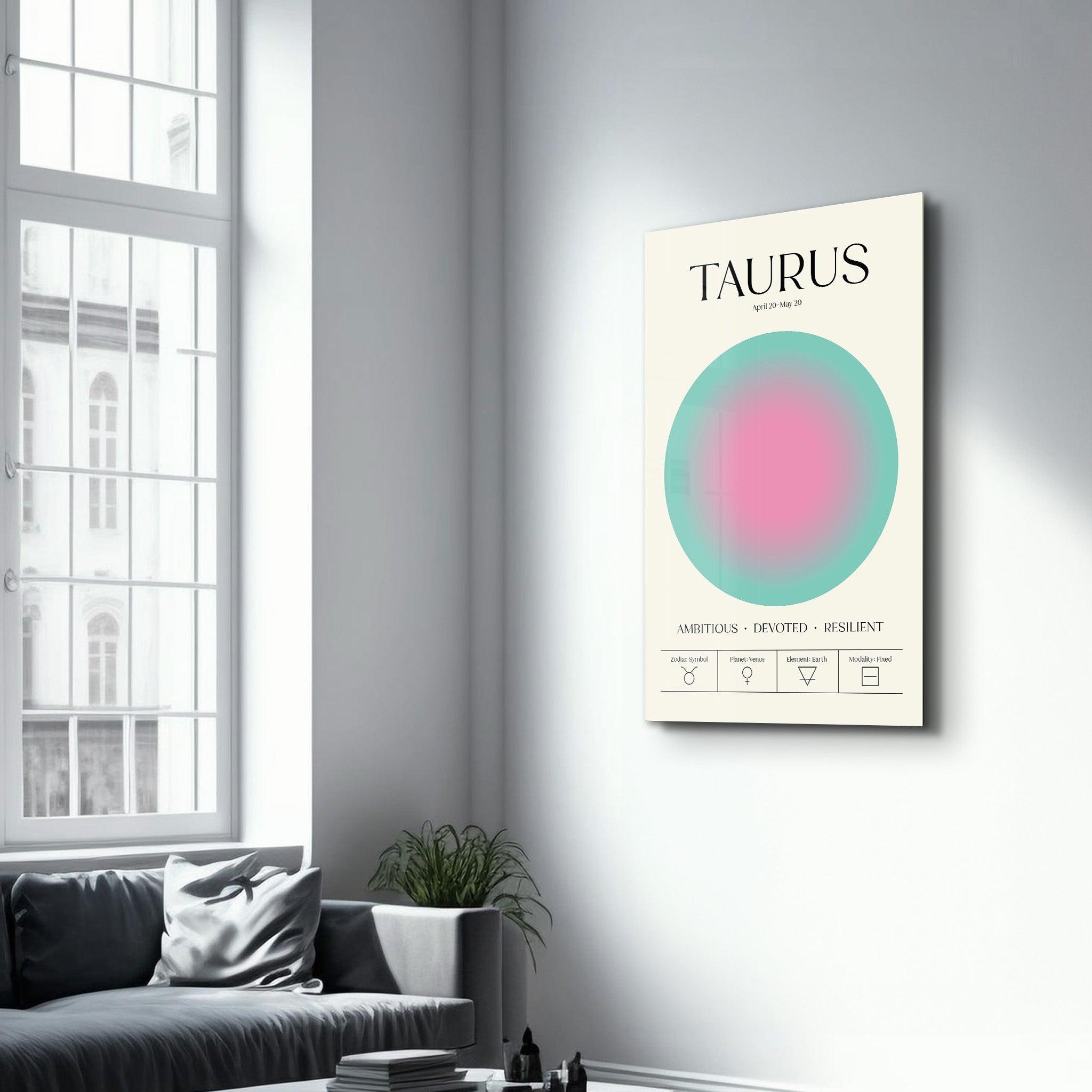 Taurus - Aura Collection | Zodiac Glass Wall Art - Artdesigna