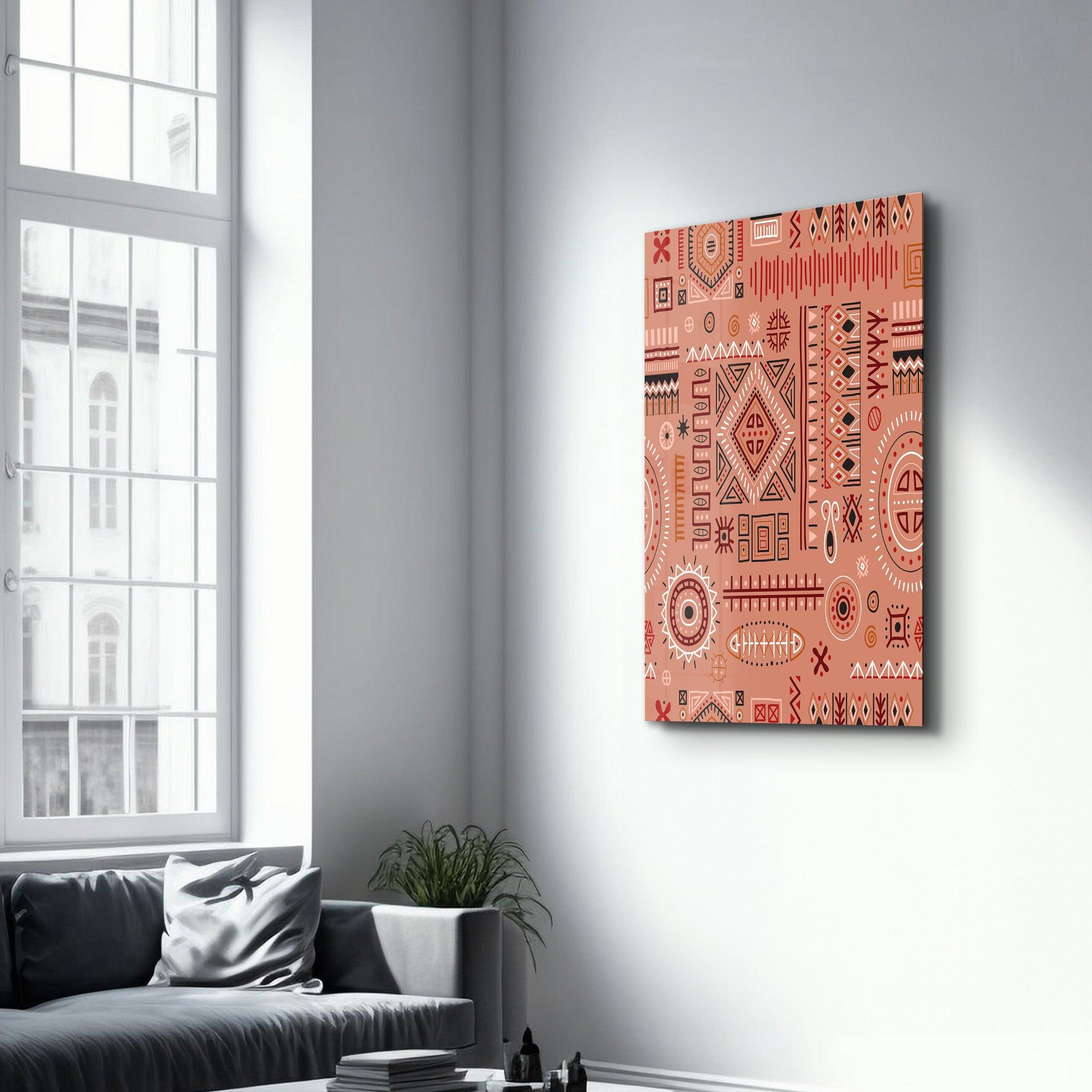 Scandinavian Egyptian Mix - Terra | Zodiac Glass Wall Art - Artdesigna