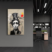 The Crying Gentleman Street Art - Glass Wall Art - Artdesigna