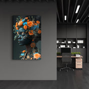 Orange Roses - Glass Wall Art - Artdesigna