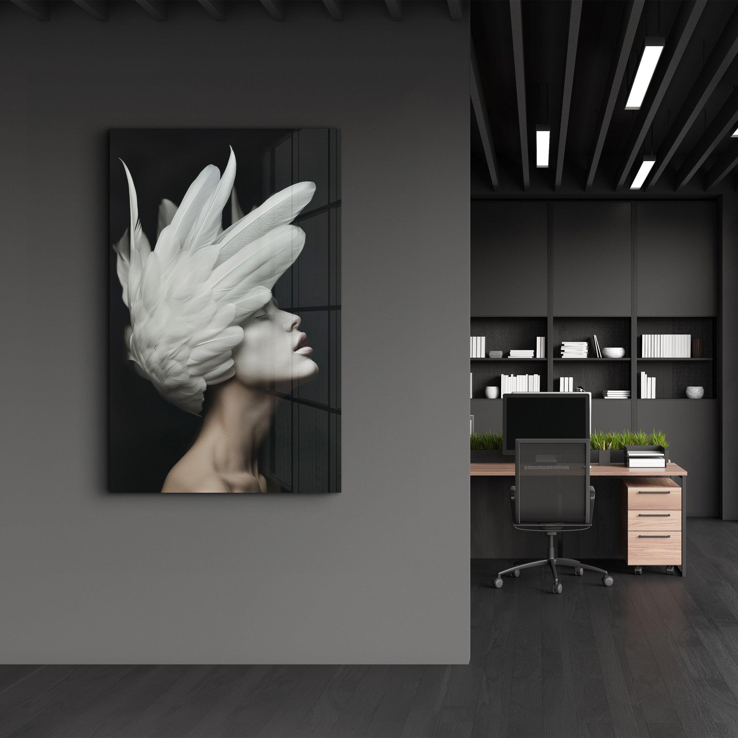 Angel Head - Contemporary Glass Wall Art - Artdesigna