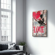 Love Banksy Style | Designers Collection Glass Wall Art - Artdesigna