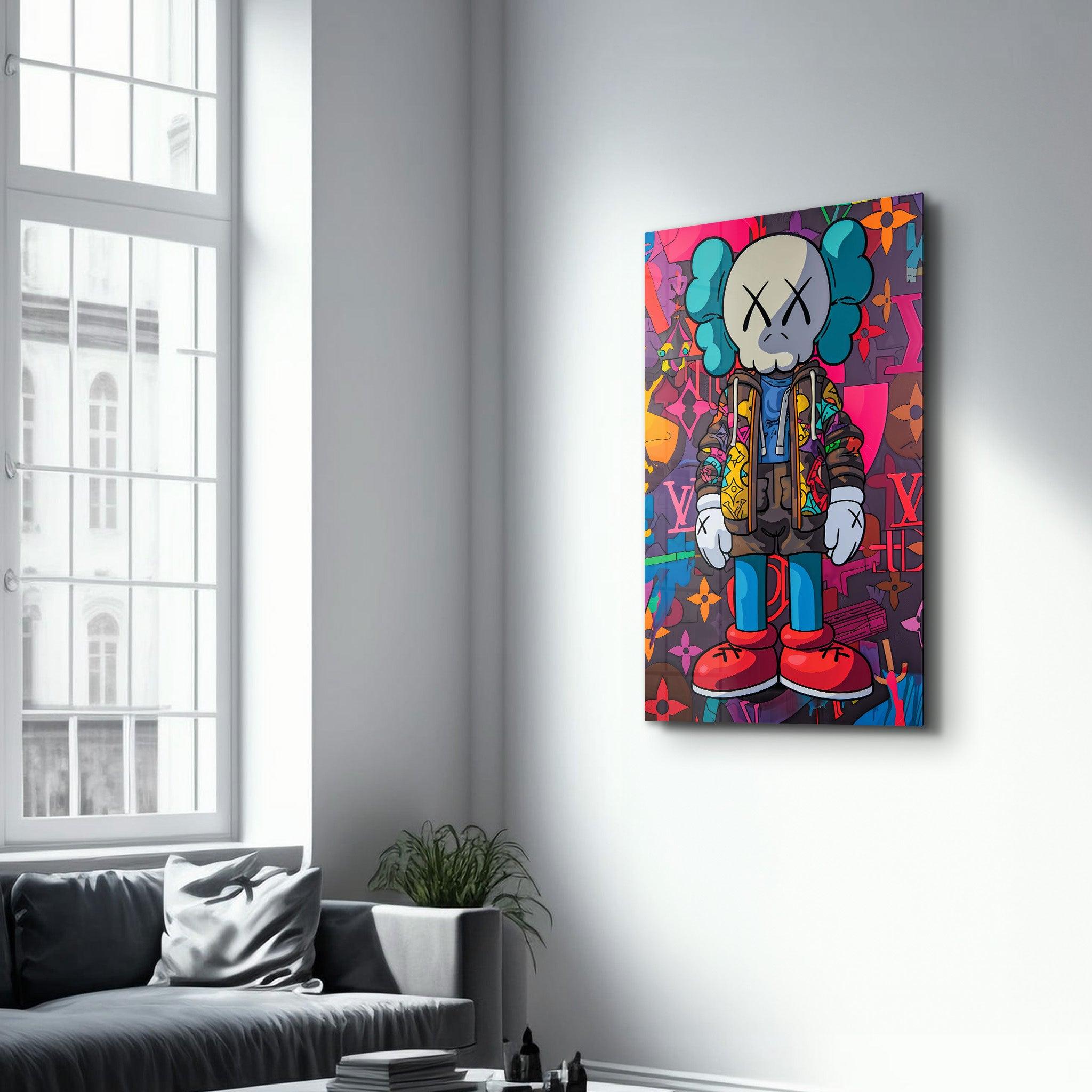 Kaws Mixed Fan Art Collection | Glass Wall Art - Artdesigna