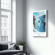 Gullfoss Iceland-Travel Posters | Glass Wall Art - Artdesigna