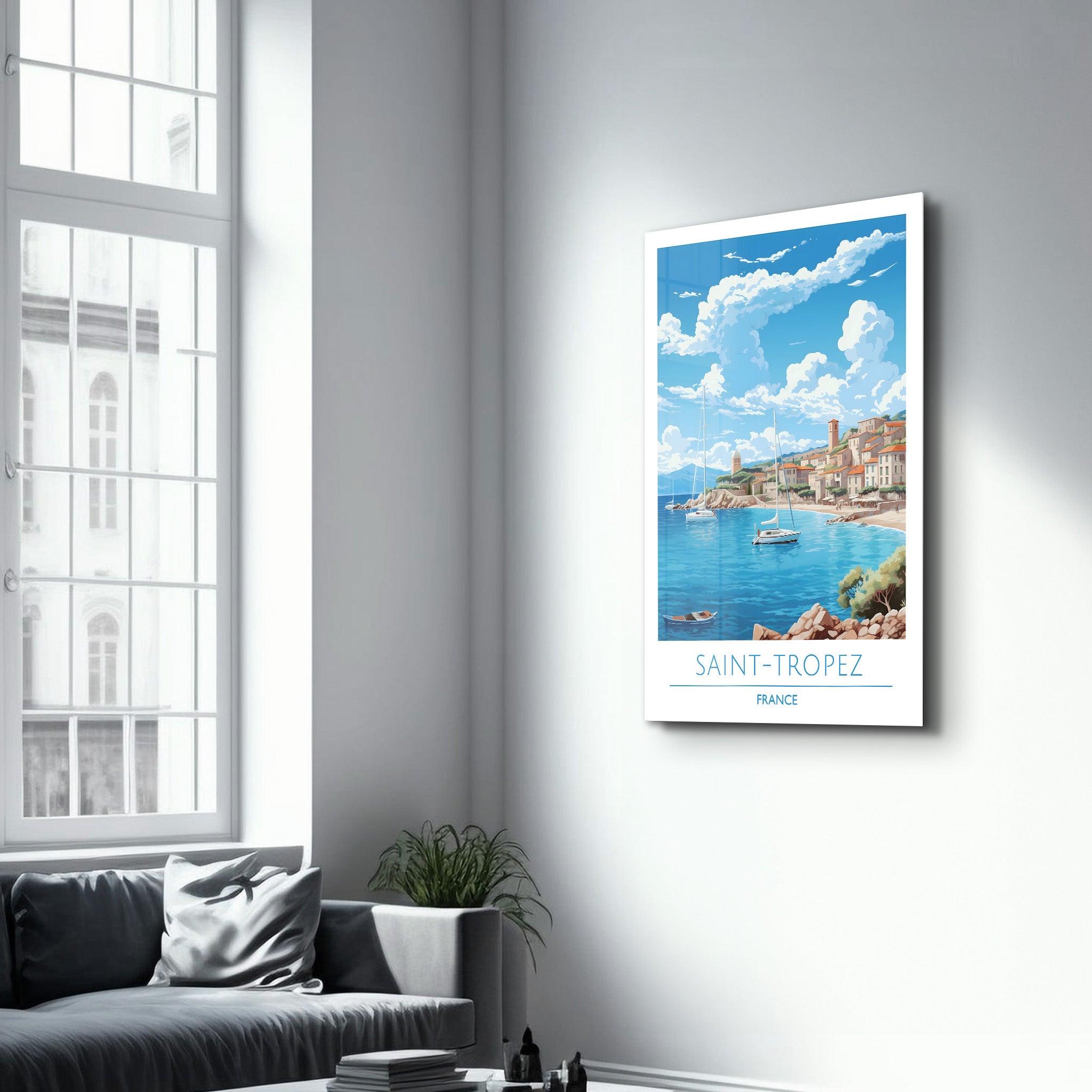 Saint-Tropez France-Travel Posters | Glass Wall Art - Artdesigna