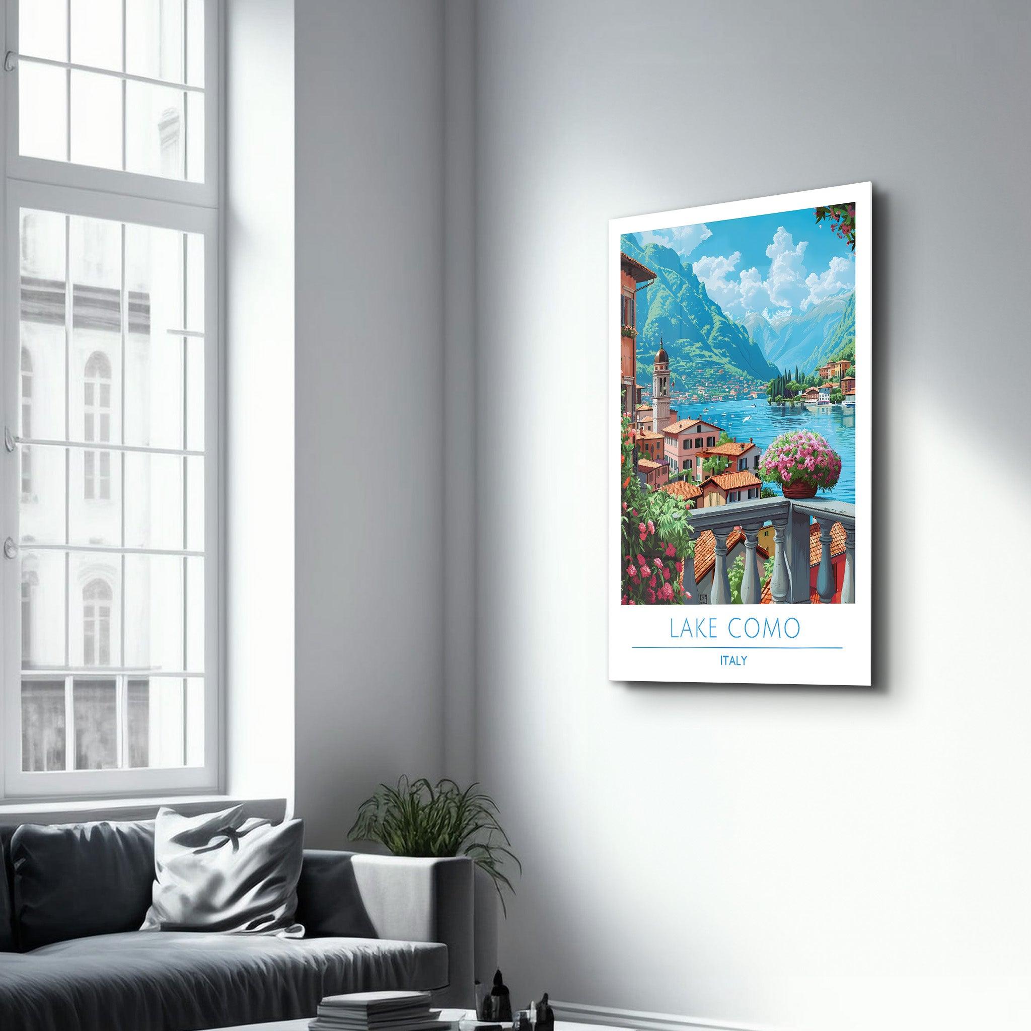 Lake Como Italy-Travel Posters | Glass Wall Art - Artdesigna