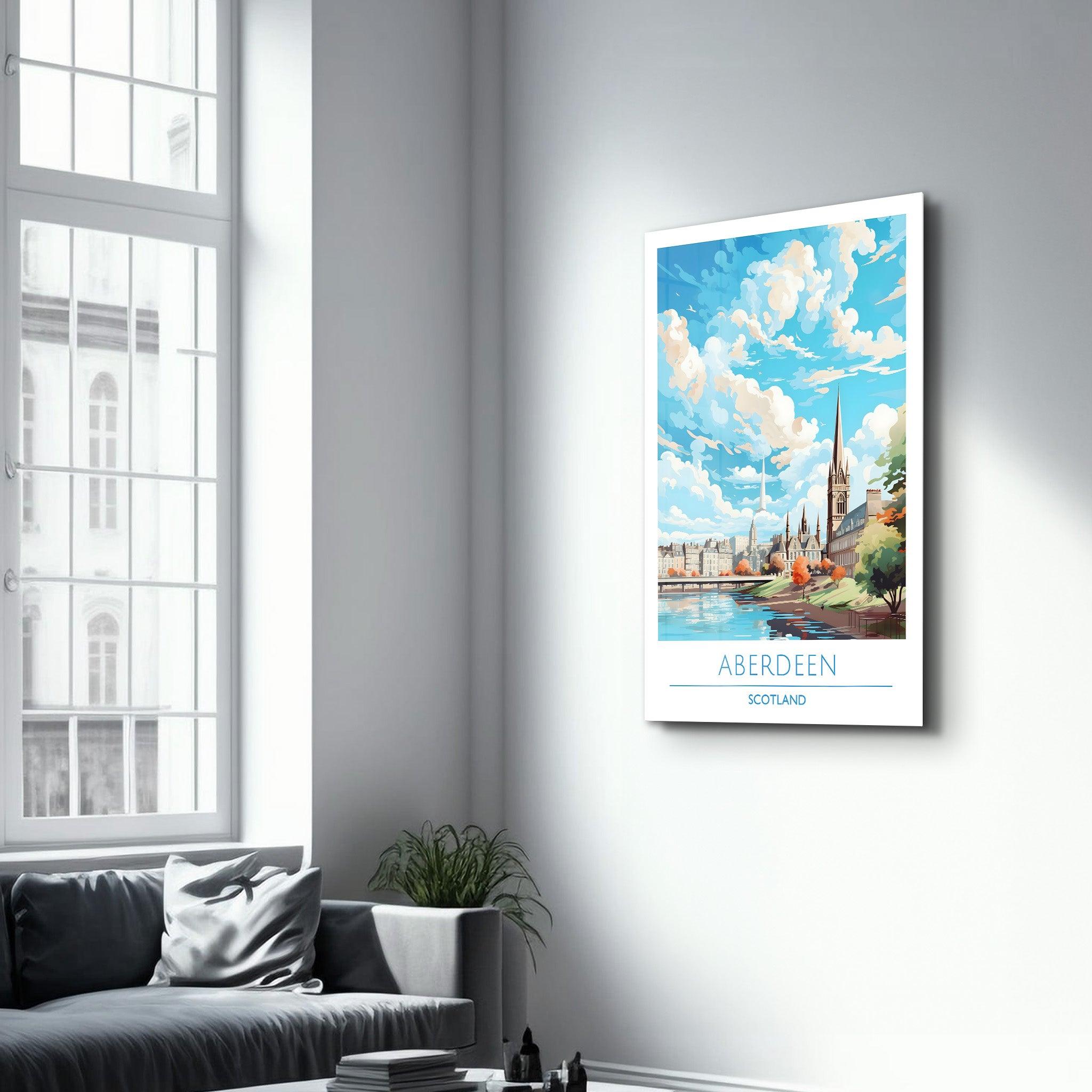 Aberdeen Scotland-Travel Posters | Glass Wall Art - Artdesigna