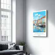 Copenhagen Denmark-Travel Posters | Glass Wall Art - Artdesigna