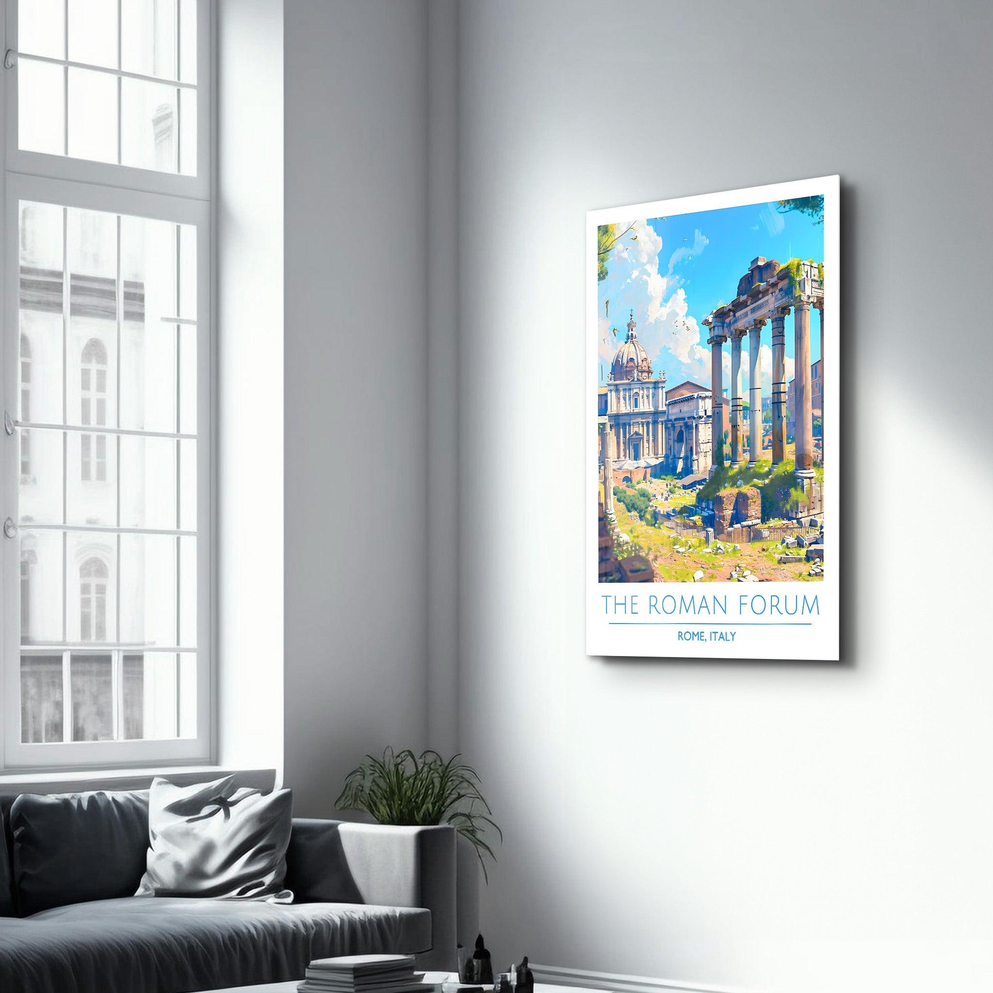 The Roman Forum-Rome Italy-Travel Posters | Glass Wall Art - Artdesigna