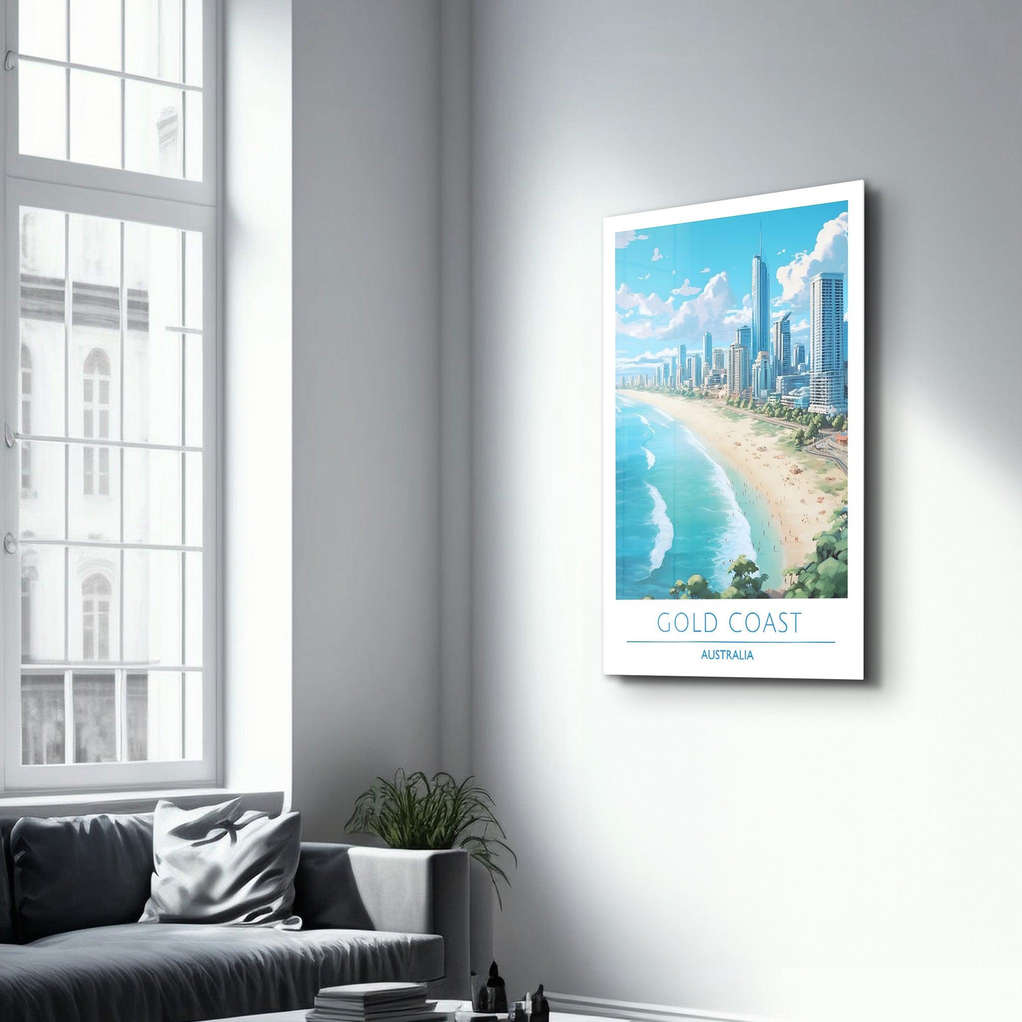 Gold Coast Australia-Travel Posters | Glass Wall Art - Artdesigna