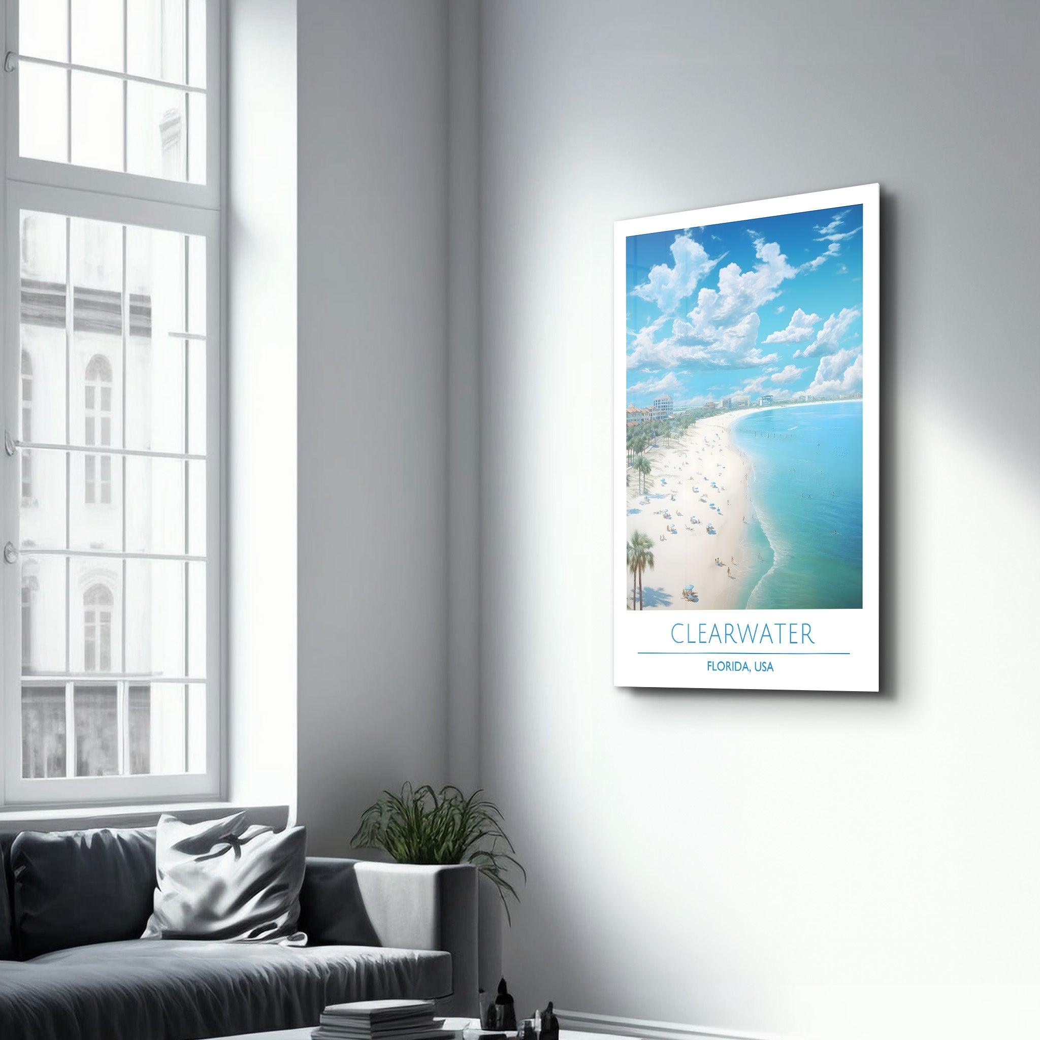 Clearwater-Florida USA-Travel Posters | Glass Wall Art - Artdesigna