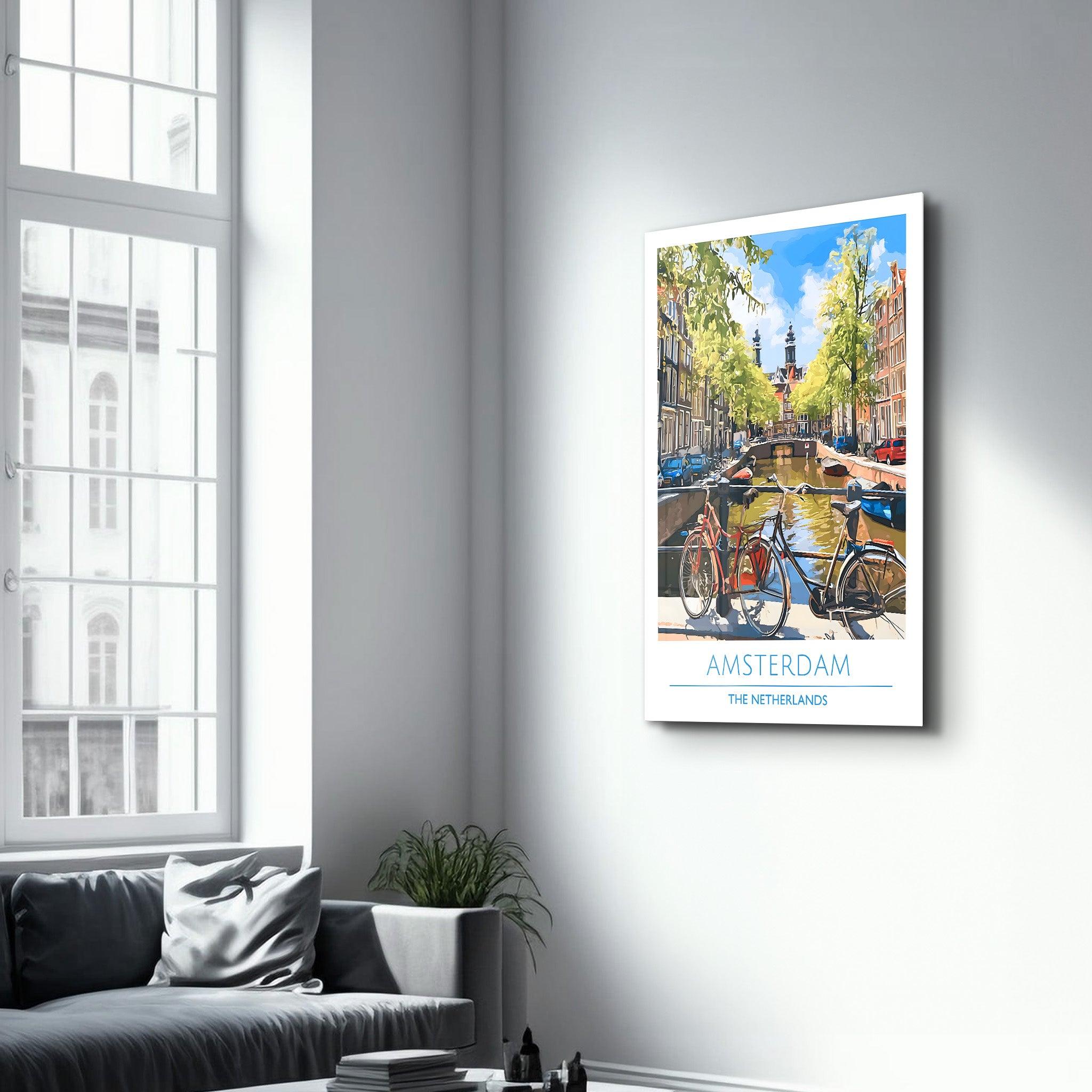 Amsterdam The Netherland 2-Travel Posters | Glass Wall Art - Artdesigna