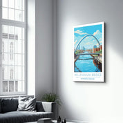 Millennium Bridge-Newcastle England-Travel Posters | Glass Wall Art - Artdesigna