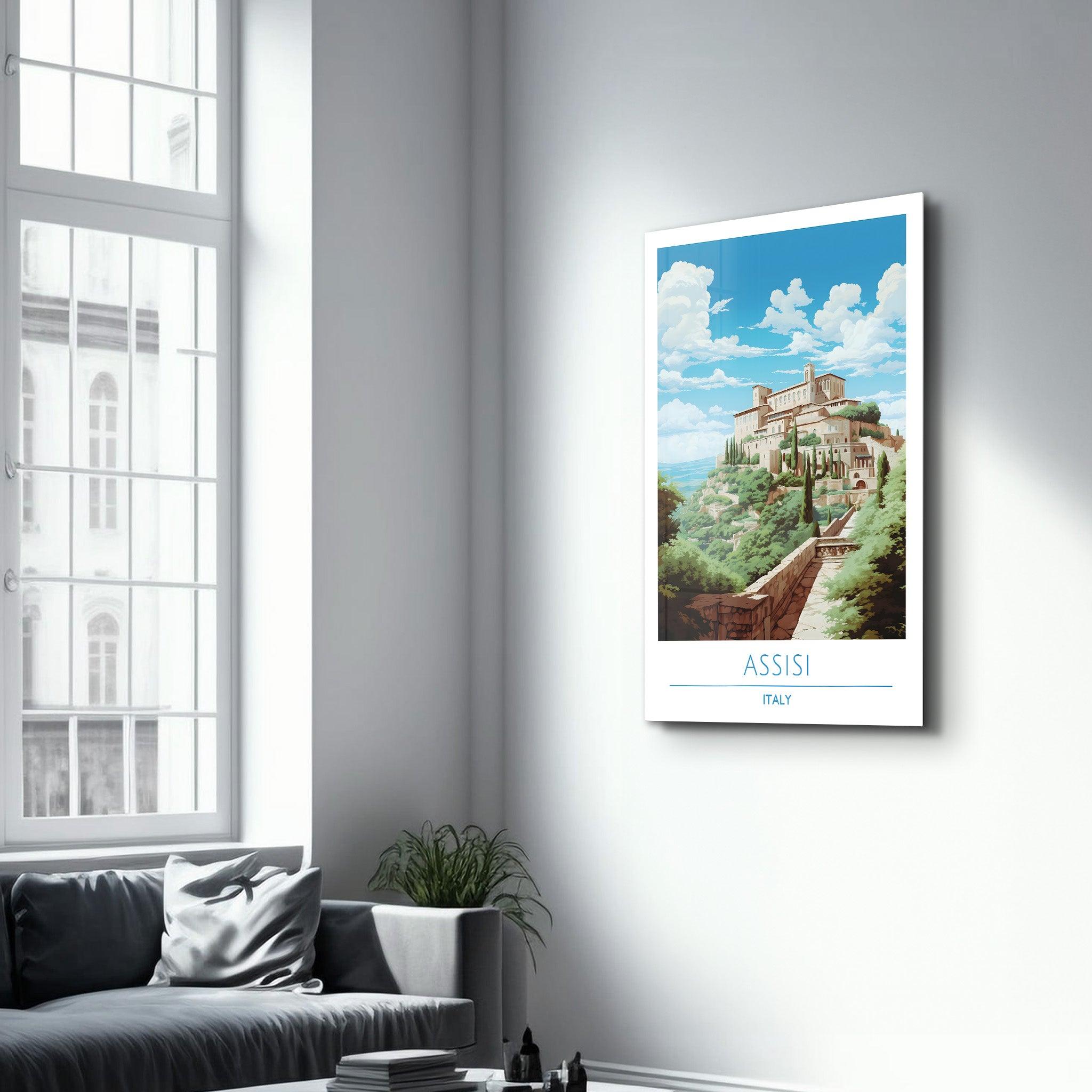 Assisi Italy-Travel Posters | Glass Wall Art - Artdesigna