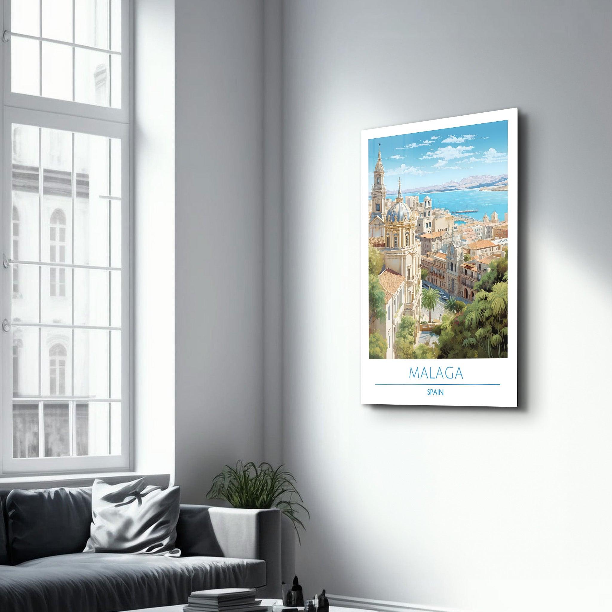 Malaga Spain-Travel Posters | Glass Wall Art - Artdesigna