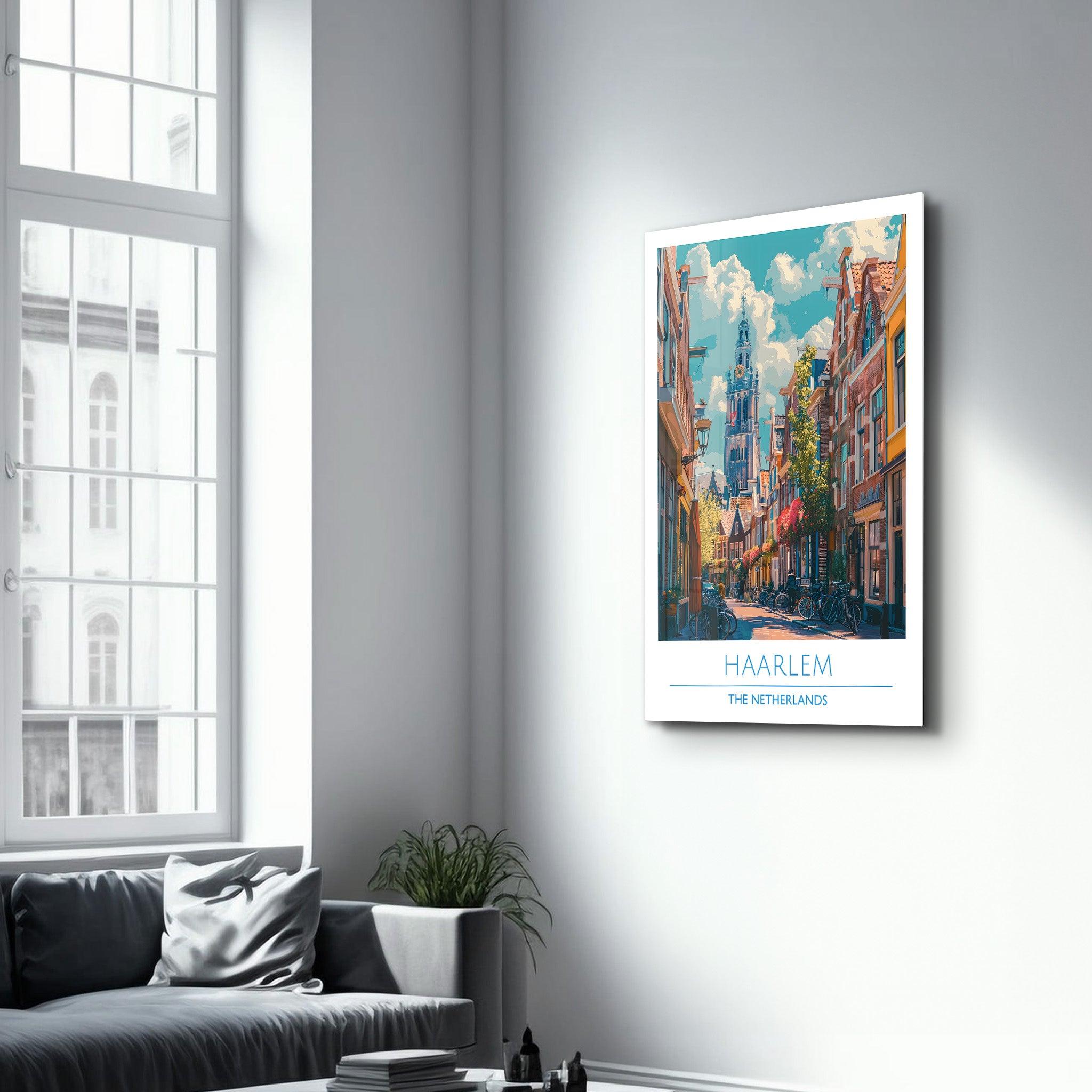 Haarlem The Netherland-Travel Posters | Glass Wall Art - Artdesigna