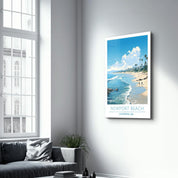 New Port Beach California-Travel Posters | Glass Wall Art - Artdesigna