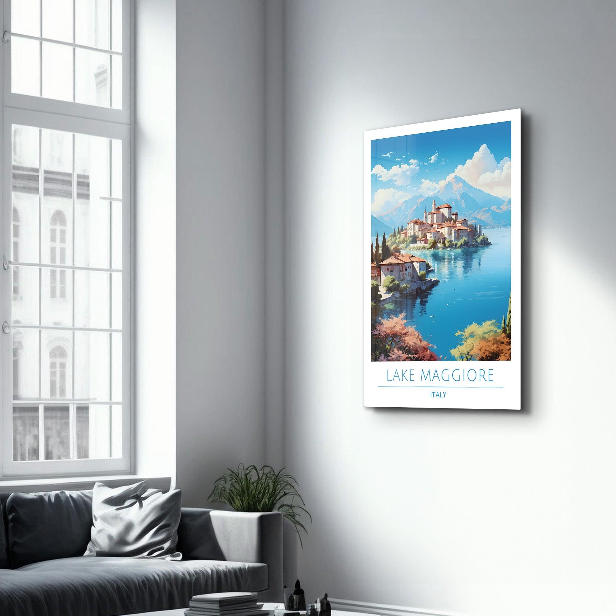 Lake Maggiore Italy-Travel Posters | Glass Wall Art - Artdesigna