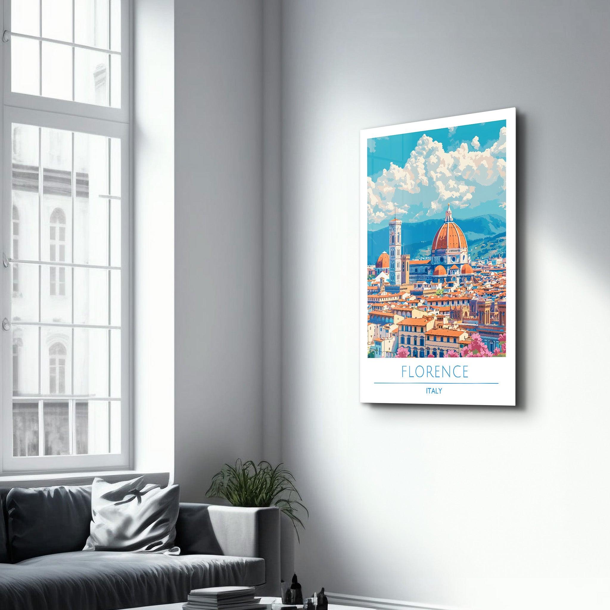 Florence Italy-Travel Posters | Glass Wall Art - Artdesigna