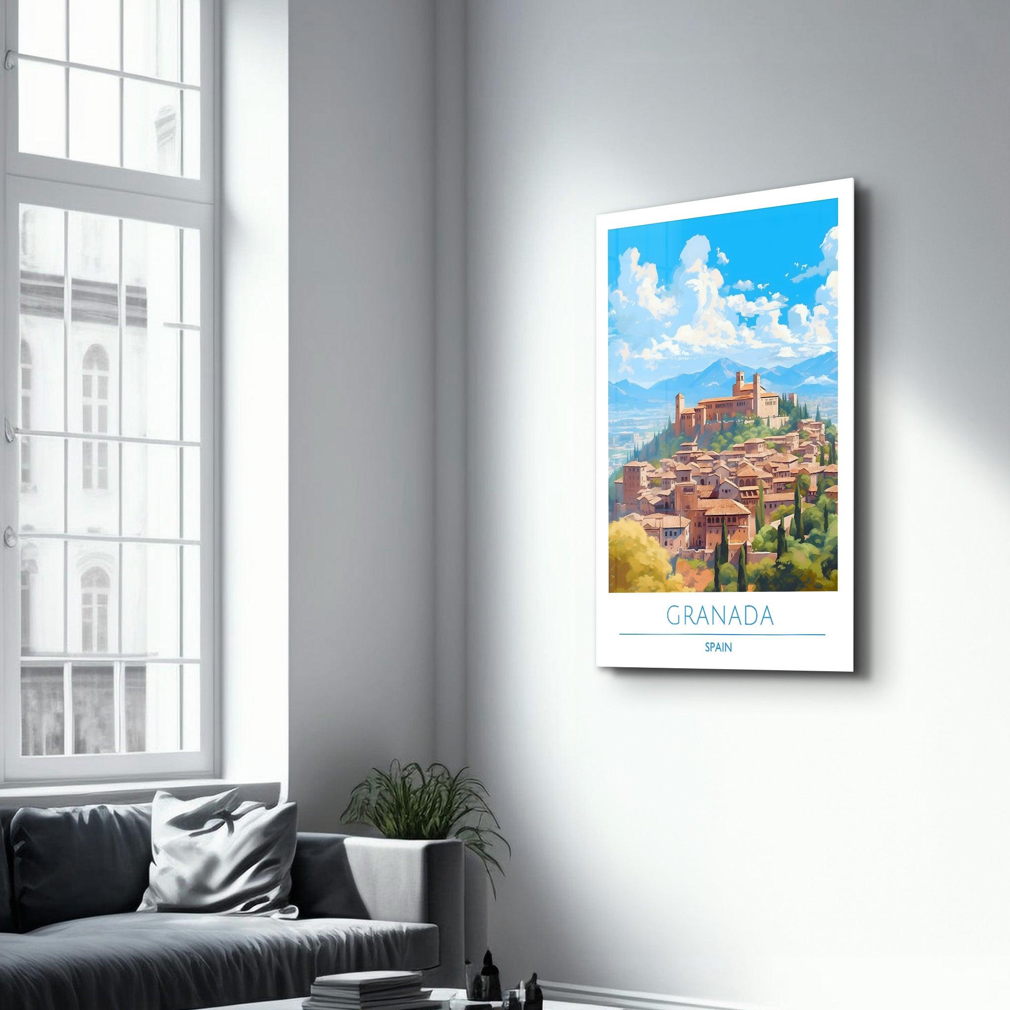 Granada Spain-Travel Posters | Glass Wall Art - Artdesigna