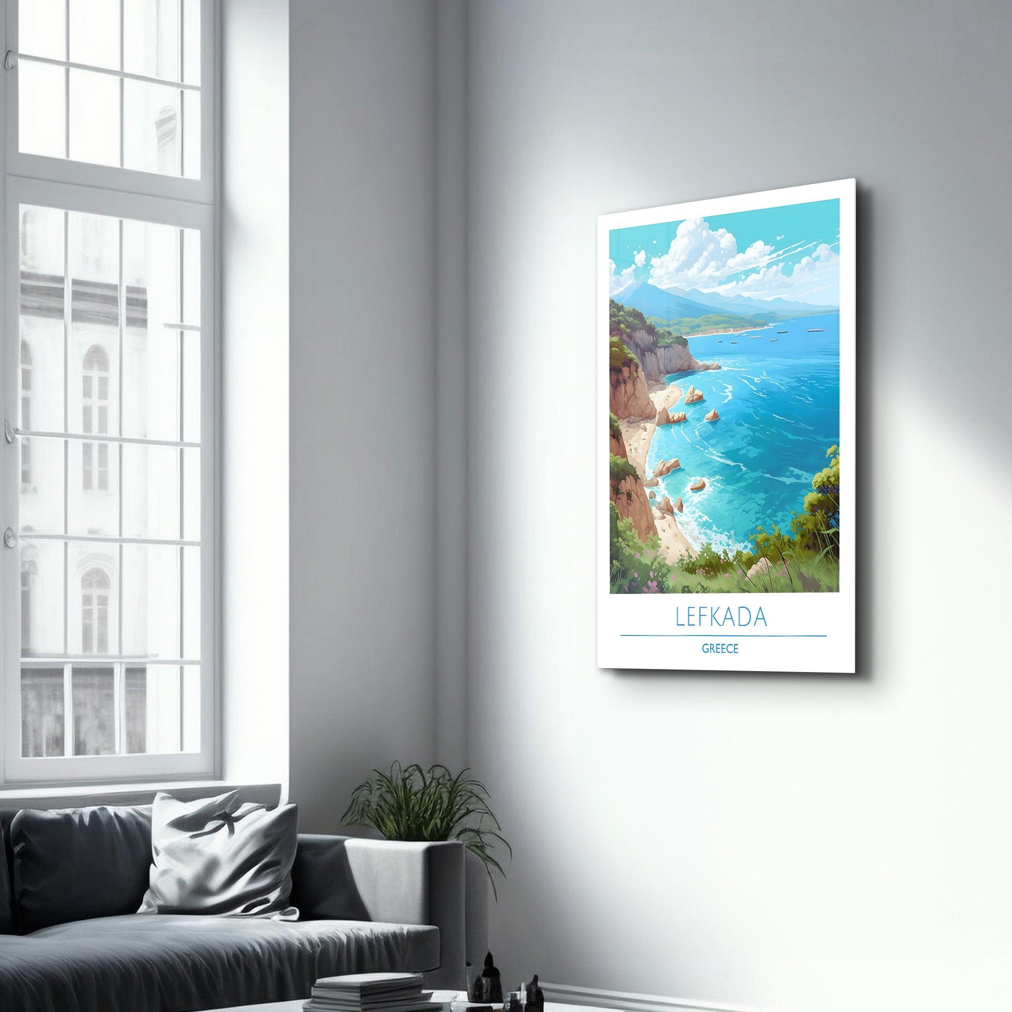 Lefkada Greece-Travel Posters | Glass Wall Art - Artdesigna