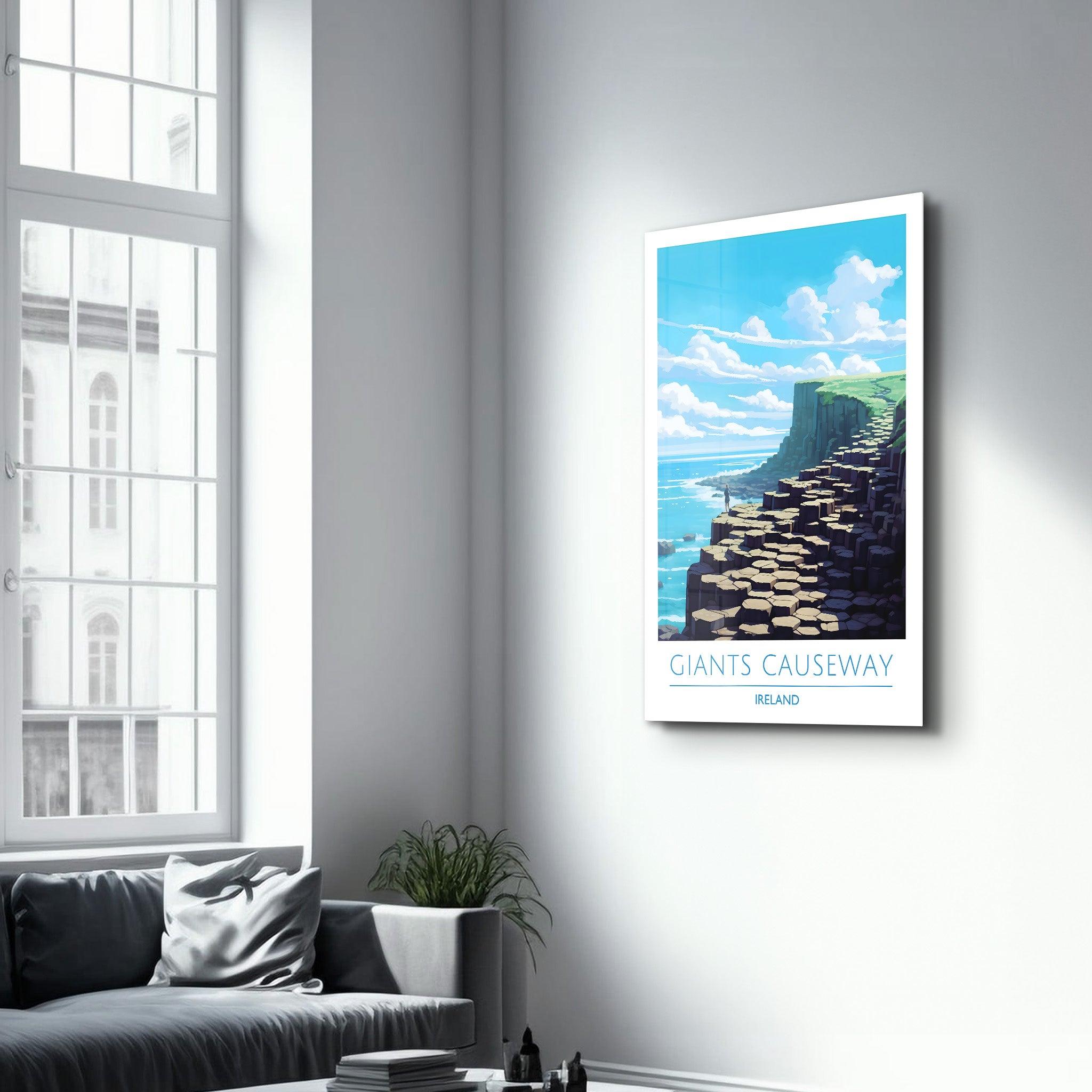 Giants Causeway Ireland-Travel Posters | Glass Wall Art - Artdesigna